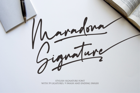 Maradona Signature: A Handwritten Font for Creative Branding